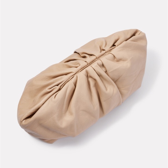 Cleobella clutch crafted in soft neutral leather